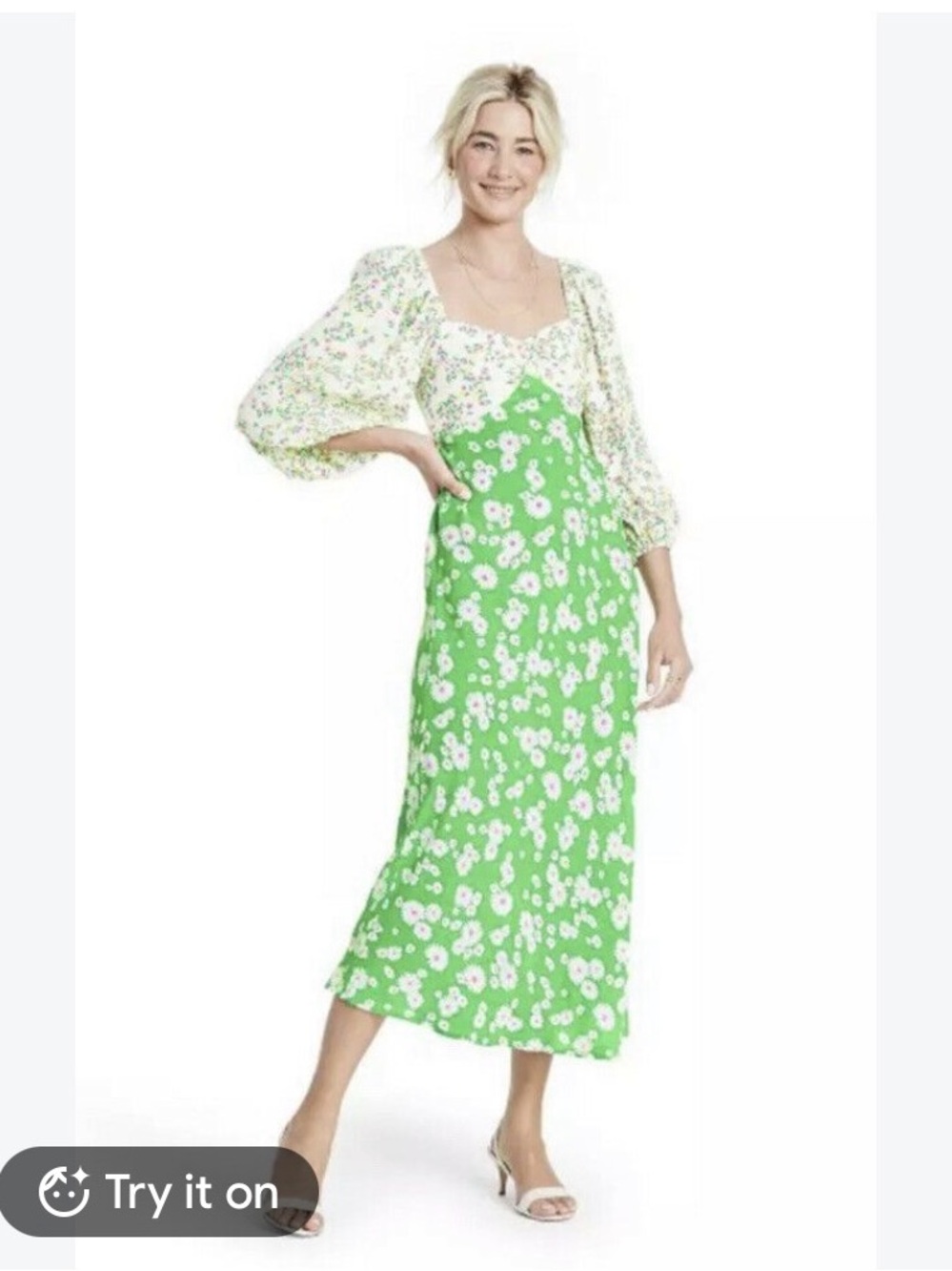 RIXO for Target - Daisy Long Sleeve Swing Dress (Green) - Size 10